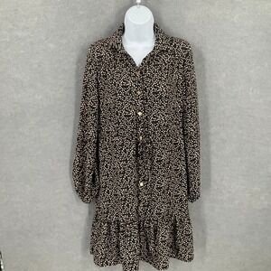 Draper James RSVP‎ Women's Sz XS Floral Print Long Sleeve Ruffle Hem Dress